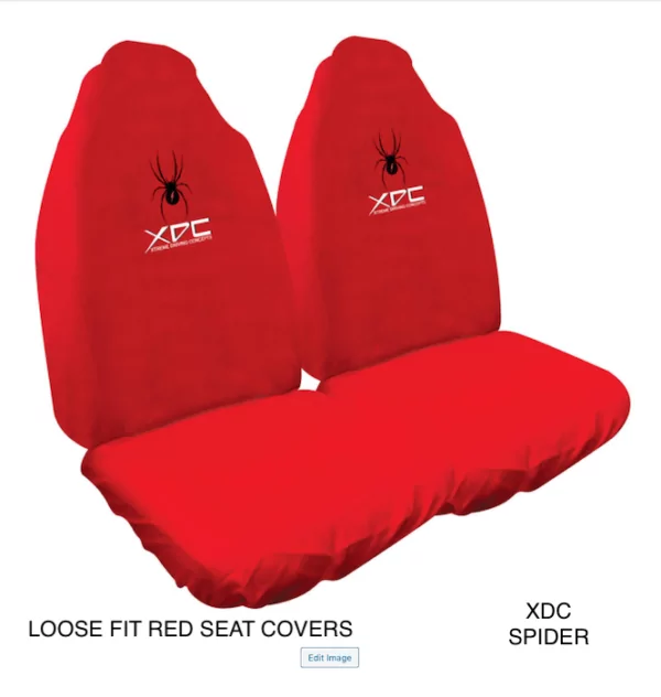 XDC SLIP ON RED SPIDER SEAT COVERS