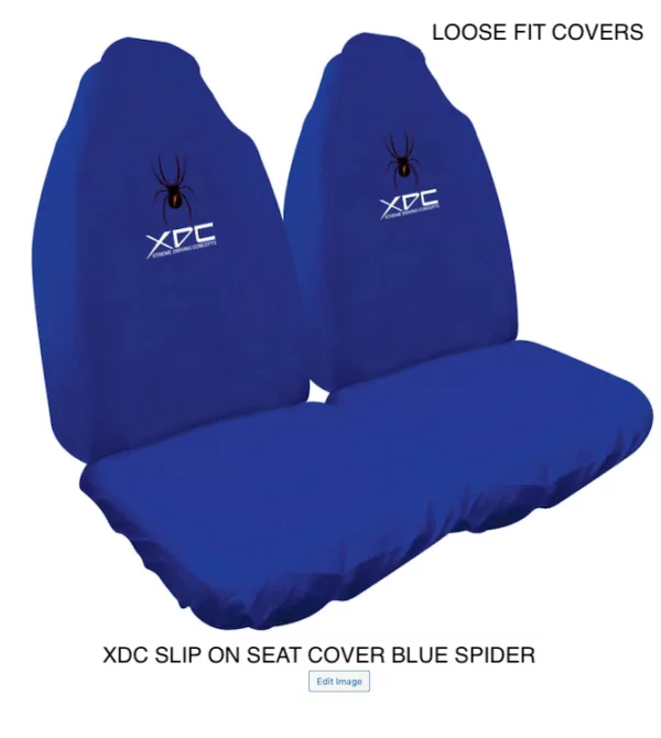 XDC SLIP ON SEAT COVER BLUE SPIDER