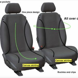 Canvas Seat Covers one Piece front Pair-Canvas All Over