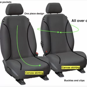 Canvas Seat Covers one Piece front Pair-Canvas All Over Multi Fit
