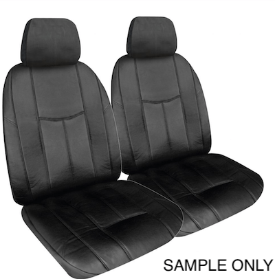 LEATHER LOOK BLACK FRONT SEAT COVERS