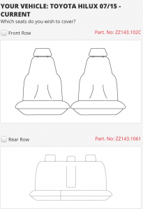TOYOTA HILUX SEAT COVER 