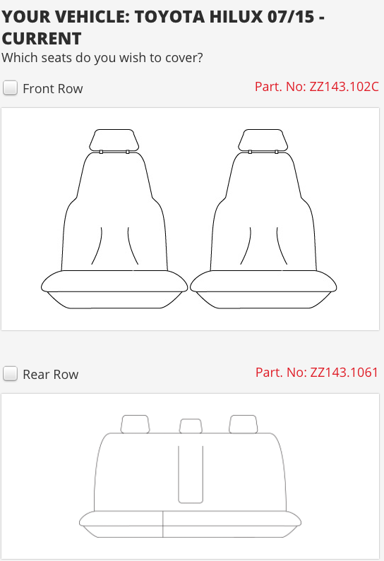TOYOTA HILUX SEAT COVER