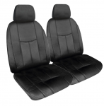 LEATHER LOOK BLACK SEAT COVER FRONT