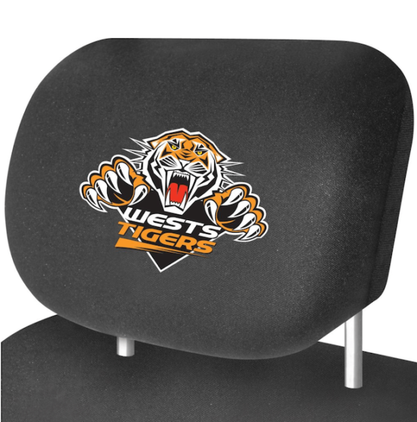 NRL HEADREST COVERS WEST TIGERS NEW