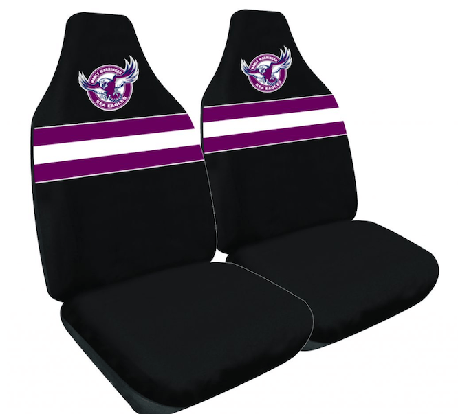 Manly Sea Eagles NRL Car Head Rest Cover Set Of Two Covers 