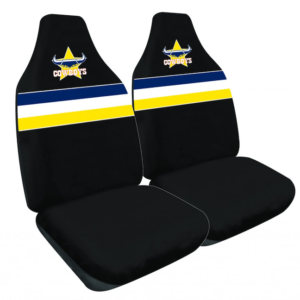Set Of Two Covers NRL Car Head Rest Cover North Queensland Cowboys BNWT 