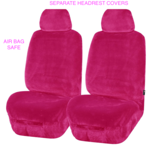 FUR PINK FRONT SEAT COVERS