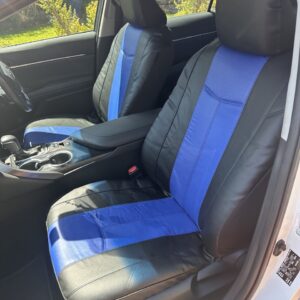 leather look blue seat cover