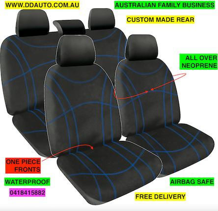 Hyundai i10 Front & Back Seat Protectors Heavy Duty Waterproof Cover Black 
