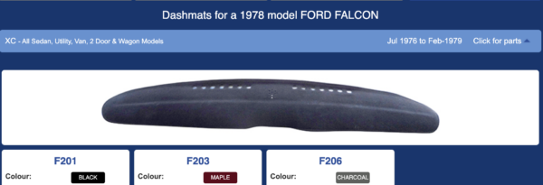 Ford Falcon Dash Mat