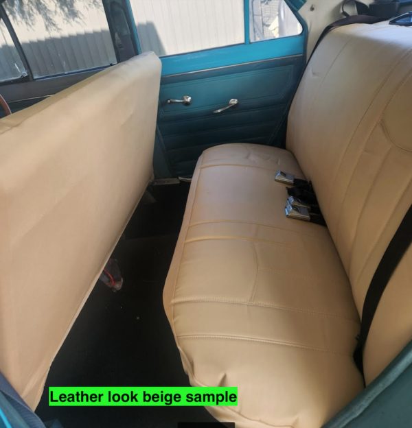 Beige leather bench seat covers