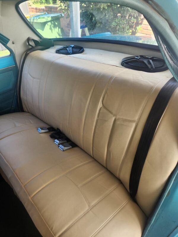 leather look beige bench seat cover