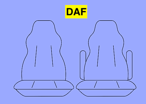 thumbnail image 2 of TFC Eco Leather Seat Covers For DAF LF Trucks - Diamond Stitching With Logos (2+1 Seats) 2 of 6