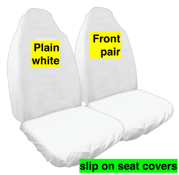 white slip on seat covers
