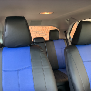 leather look blue seat covers