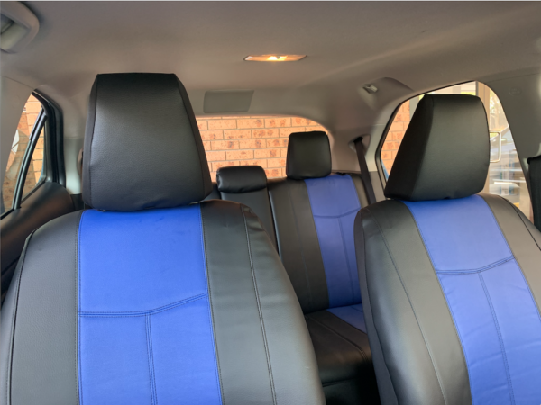 leather look blue seat covers