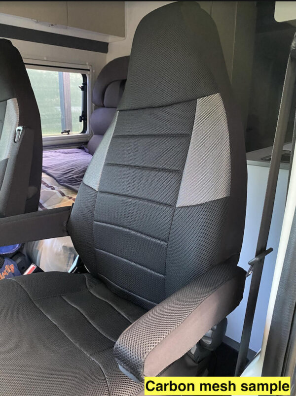 carbon mesh grey seat cover
