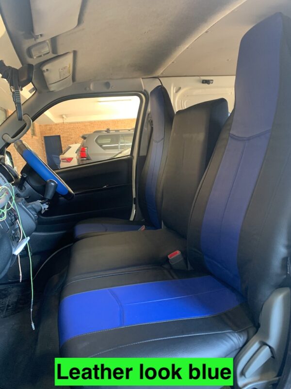 Leather look blue seat cover