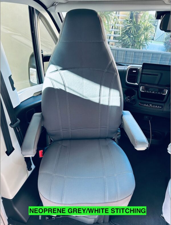 NEOPRENE SEAT COVERS GREY/WHITE STITCHING