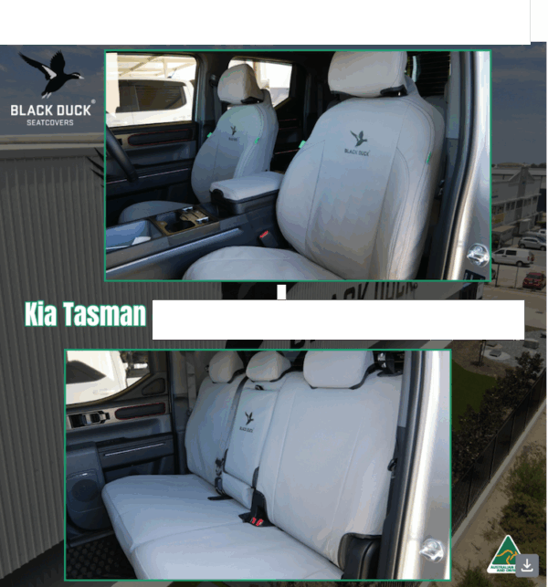 KIA Tasman X-LINE Seat Covers Black Duck Canvas