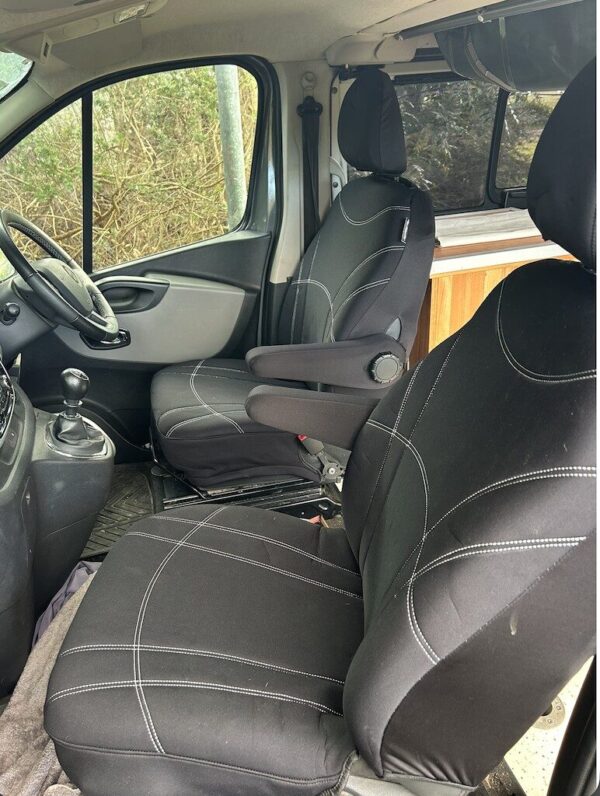 Mitsubishi Delica Seat Covers Neoprene Front Pair with Armrest Covers - Image 3