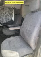 Platinum velour charcoal seat covers