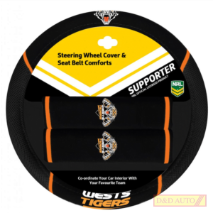 NRL STEERING COVER WEST TIGERS