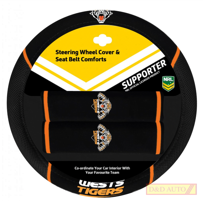 NRL STEERING COVER WEST TIGERS