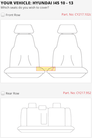 Hyundai I45 seat covers
