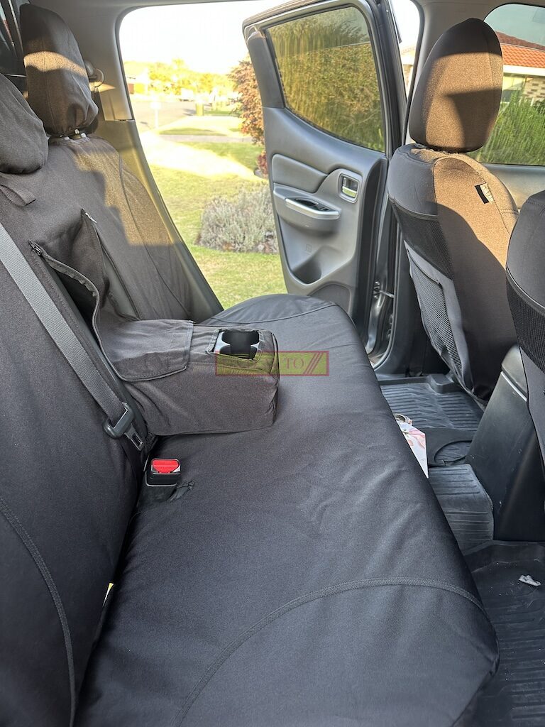 Canvas black rear seat cover