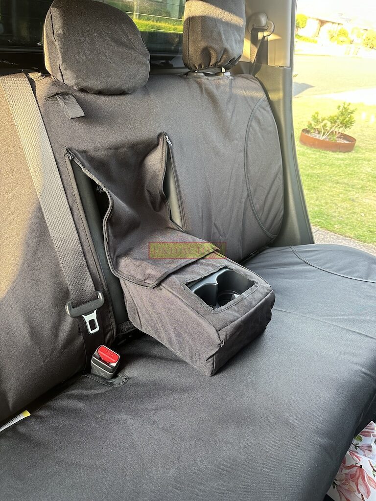 Canvas black rear seat cover