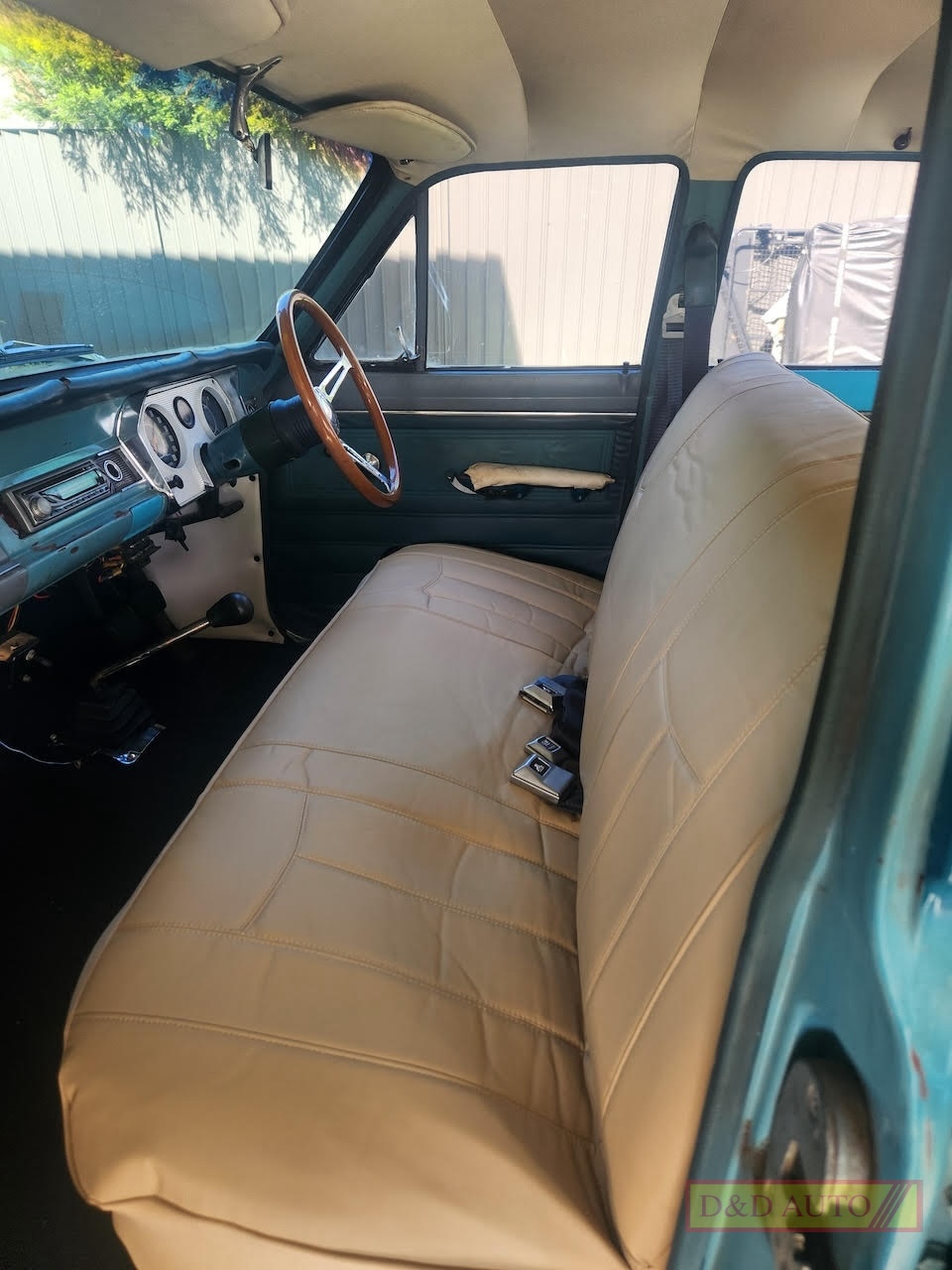 leather look beige bench seat cover