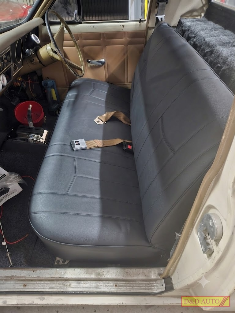 Bench seat leather look black seat cover