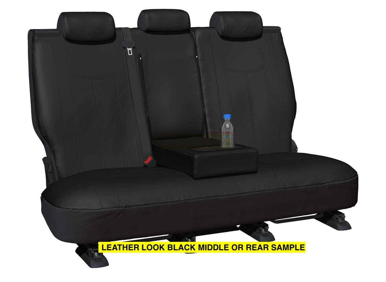 LEATHER LOOK BLACK SEAT COVER