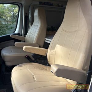 Beige leather look high bucket seat covers