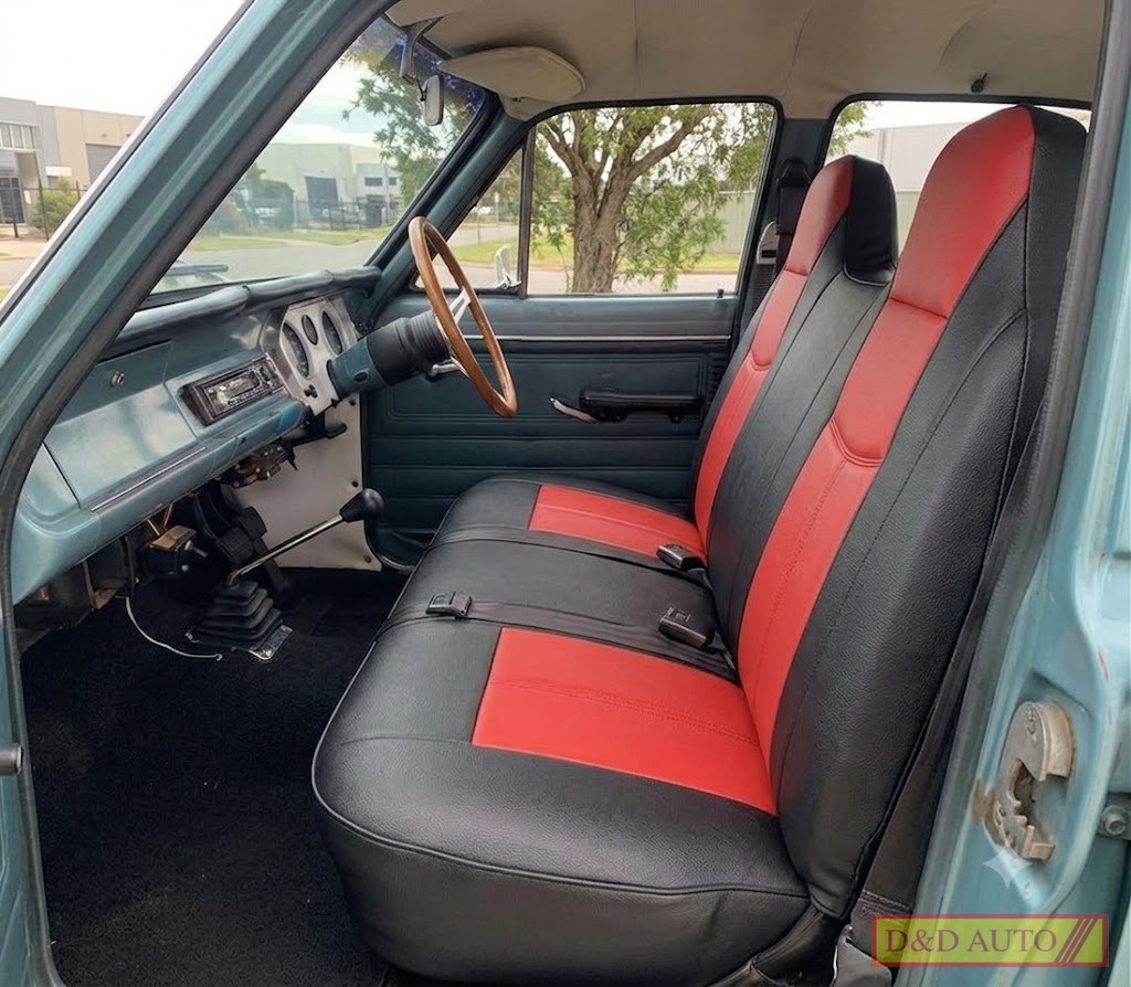 Leather look red bench seat cover