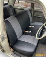 Bench seat cover leather look grey black
