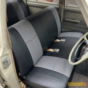 Bench seat cover leather look grey black