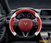 Flat bottom red:white steering cover