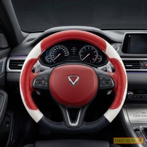 Flat bottom red:white steering cover